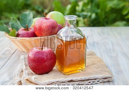 Apple Juice In A Glass. Selective Focus.