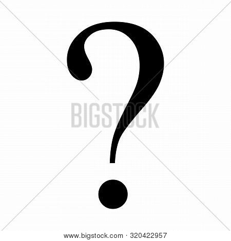 Black Question Symbol Isolated On White Background