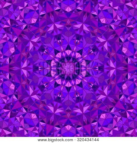 Abstract Polygonal Tiled Mosaic Pattern Mandala Background - Colorful Psychedelic Circular Vector Il