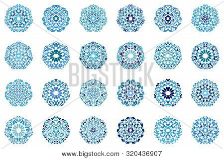 Gemstone Heptagon Logo Template Set - Geometric Abstract Vector Graphics