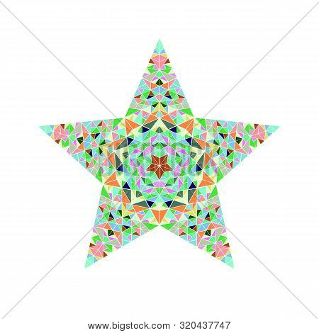 Isolated Triangle Star Symbol Template - Colorful Geometrical Vector Element