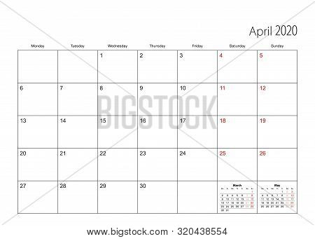 April 2020 Simple Vector & Photo (Free Trial) | Bigstock