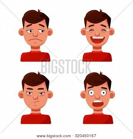 Vector Design Of Face And Boy Icon. Collection Of Face And Young Stock Vector Illustration.