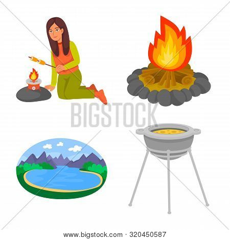 Isolated Object Of Picnic And Nature Icon. Collection Of Picnic And Travel Stock Symbol For Web.