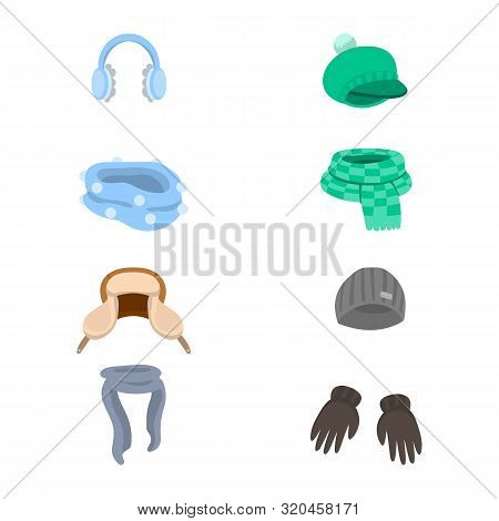 Vector Design Of Headwear And Fashion Logo. Set Of Headwear And Cold Stock Symbol For Web.