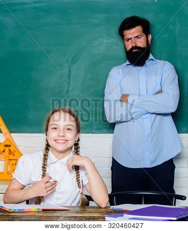 Talented Pedagogue. Homeschooling With Father. Find Buddy To Help You Study. Private Lesson. Pedagog