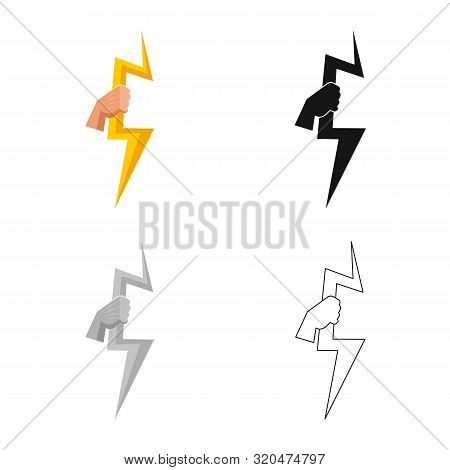 Isolated Object Of Lightning And Zeus Symbol. Collection Of Lightning And Greek Stock Vector Illustr