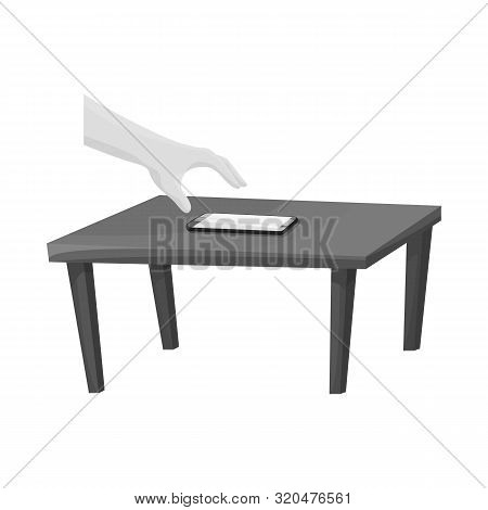 Vector Illustration Of Mobile And Steal Logo. Set Of Mobile And Table Stock Vector Illustration.