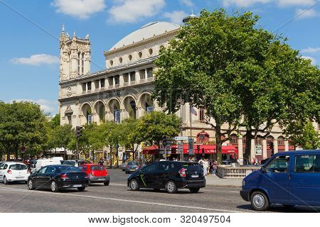 Paris, France - June 23, 2017: View Of The Theatre De La Ville (city Theatre Or Sarah-bernhardt). Is