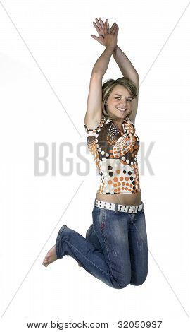 Lachen en springen Cute Girl