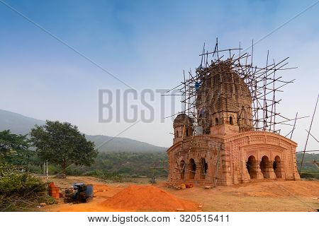 Gar Panchkot, Purulia , West Bengal, India - 23rd December, 2015 : Labours Renovating Garhpanchkot G