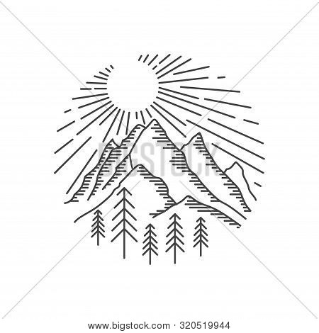 Mountain Creative Logo - Vector Illustration On A Light Background