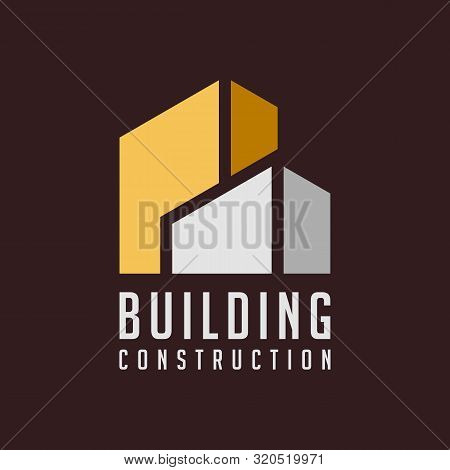 Modern Building Logo - Vector Design Illustration On A Light Background