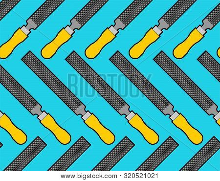 Metal File Pattern Seamless. Rasp Tool Background. Vector Texture