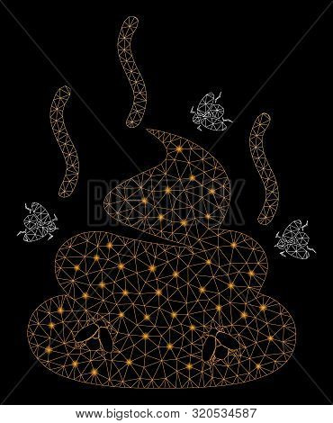 Flare Mesh Smell Bullshit With Glitter Effect. Abstract Illuminated Model Of Smell Bullshit Icon. Sh