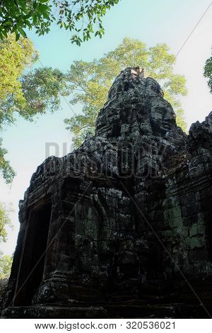 The Medieval Khmer Temple Of Banteay Kdei. Architectural Attraction. The Ancient Building.