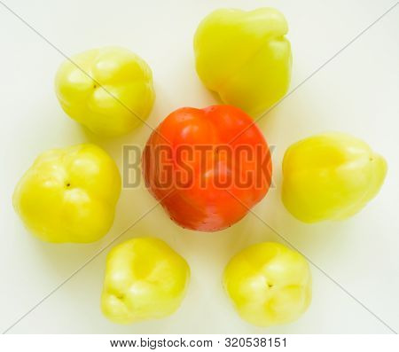 Red Pepper With Green Peppers