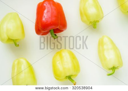 Red Pepper With Green Peppers