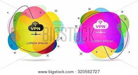 Color Vpn Network Cloud Connection Icon Isolated On White Background. Social Technology. Cloud Compu