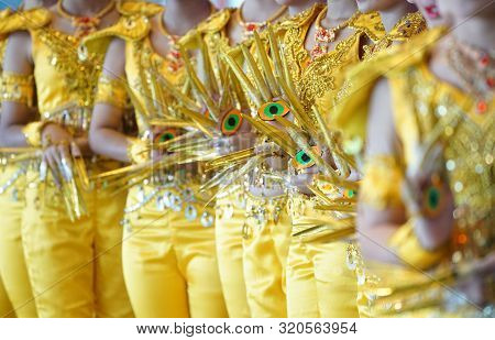 Performance Traditional Show, With The Amazing Luxury Yellow Indian Dress Style., They Are Posting A