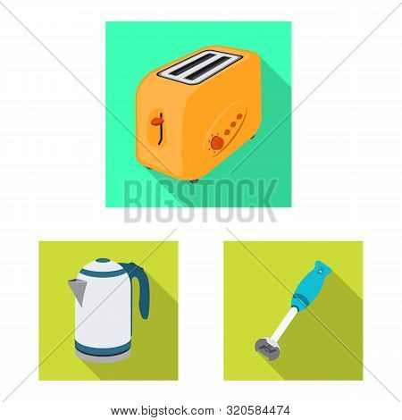 Vector Illustration Of Kitchen And Cook Logo. Collection Of Kitchen And Appliance Stock Vector Illus