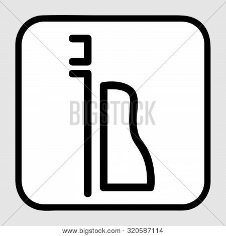 Vector, Outline Icon Stye Of Urinoir, Public Restroom, At Gray Background.