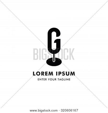 Letter G Microphone, Concept Letter G + Icon Microphone Minimalis Design.