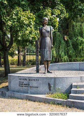 Kyiv, Ukraine - September 3, 2019: Monument To The Hero Of Ukraine Tetyana Marcus At Babi Yar In Kyi