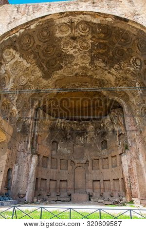 Detail Of The Basilica Of Maxentius And Constantine In The Roman Forum In Rome