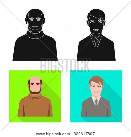 Vector Design Of Hairstyle And Profession Icon. Set Of Hairstyle And Character Vector Icon For Stock