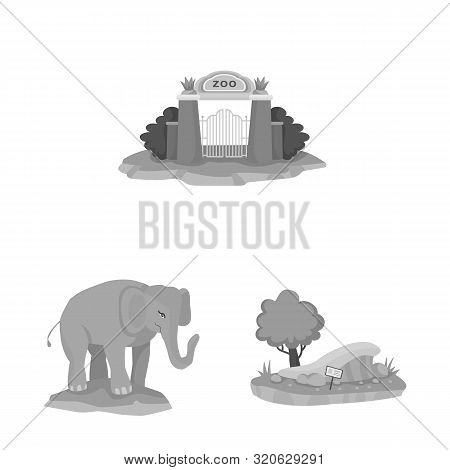 Vector Illustration Of Zoo And Park Logo. Set Of Zoo And Animal Vector Icon For Stock.