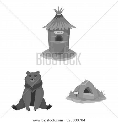 Vector Design Of Zoo And Park Sign. Set Of Zoo And Animal Stock Symbol For Web.