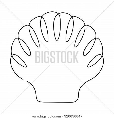 Shell Continuous Line Drawing, Tattoo, Print For Clothes And Logo Design, Silhouette Single Line On 