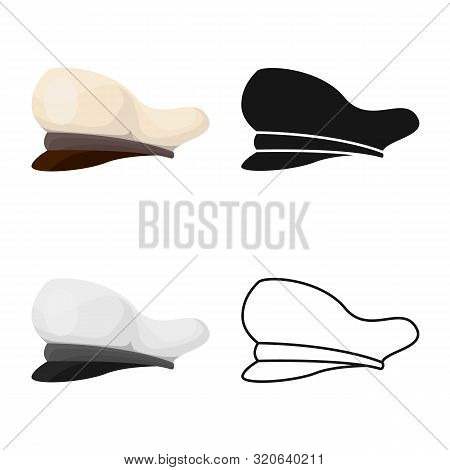 Vector Illustration Of Cap And Marine Icon. Set Of Cap And Captain Stock Vector Illustration.