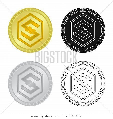 Isolated Object Of Bytecoin And Money Icon. Set Of Bytecoin And Tech Stock Symbol For Web.