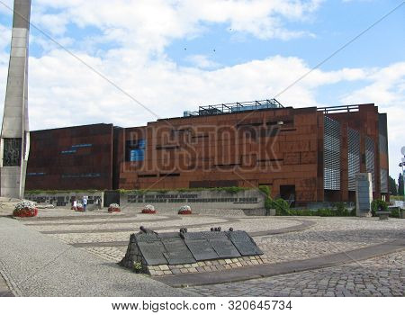 Gdansk, Poland - Monument Of The Fallen Shipyard Workers, Center Of Solidarnosc, 13 August, 2019 Gda