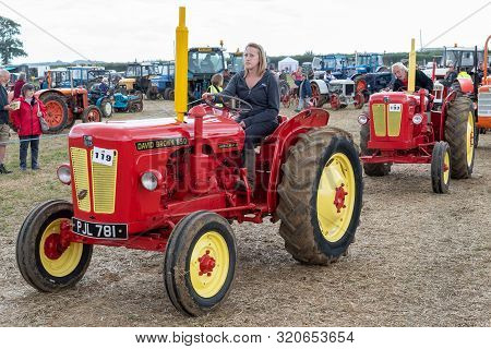 Haselbury Plucknett.somerset.united Kingdom.august 18th 2019.a Restored Vintage David Brown Tractor 