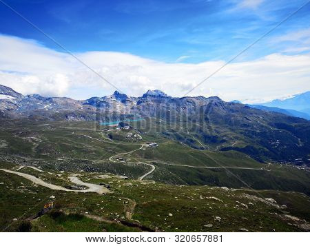 Panorama Of Mountains In The Italian Alps