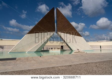Lisbon, Portugal - 10 August 2019: Monument To Soldiers Lost In Overseas War Near Belem, Portugal