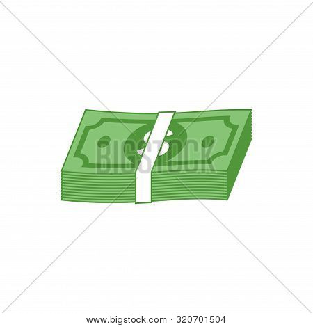 Dollar Vector Sign, Money Dollar Icon, Green Paper Dollar Bill Symbol
