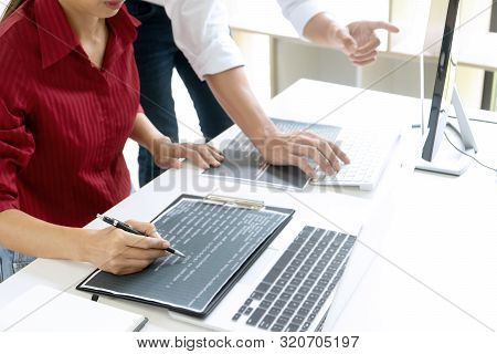 Teamwork Team Programmer Working With Computer