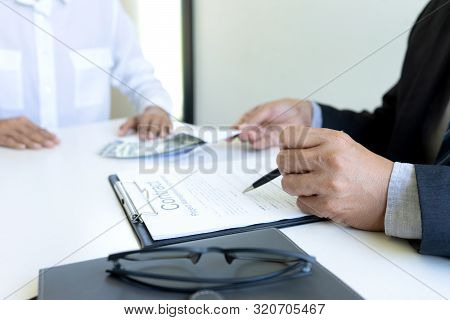 Business Man Give Bribe