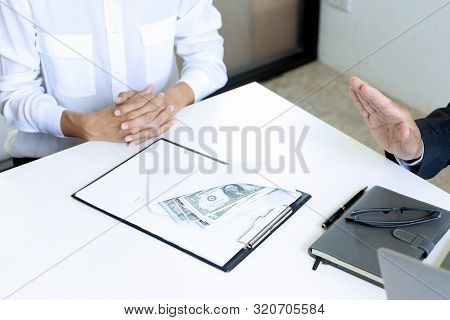 Business Man Give Bribe To The Officer