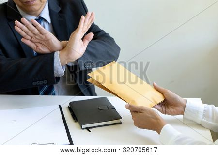 Business Man Give Bribe To The Officer