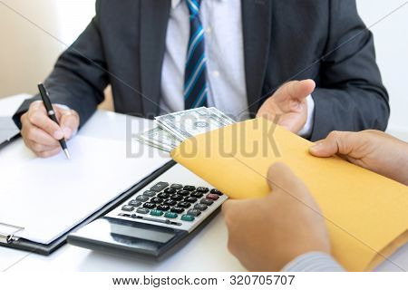 Business Man Give Bribe