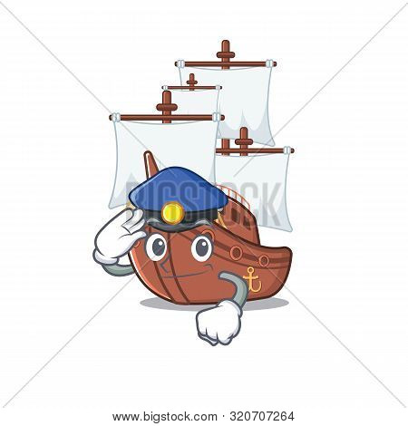 Police Pirate Ship Isolated With The Cartoon