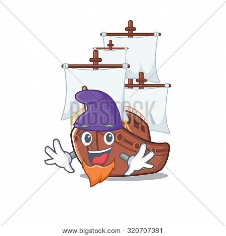 Elf Pirate Ship Isolated With The Cartoon