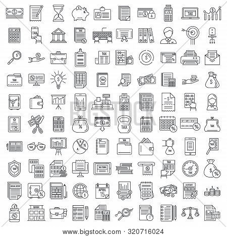 Financial Accountant Icons Set. Outline Set Of Financial Accountant Vector Icons For Web Design Isol