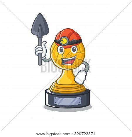 Miner Volleyball Trophy In The Character Shape