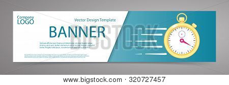 Banner With Stopwatch. Vector Design Template For Sale, Last Minute Or Limited Time Offer.